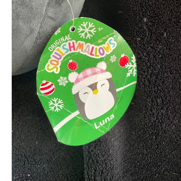 Squishmallow Luna the Penguin With Pink Gingham Hat 7" Winter Christmas Holiday - Picture 2 of 4